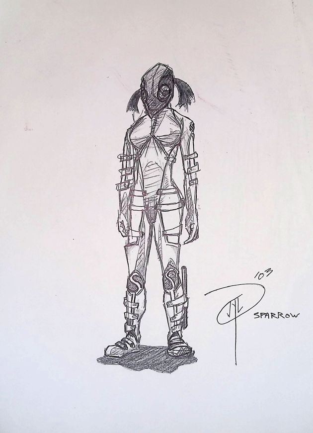 SPARROW REDESIGN / PEN &&nbsp;CRAYON