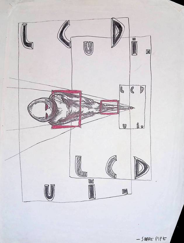 SQUARE PIPE / BLACK & RED BALLPOINT&nbsp;PEN