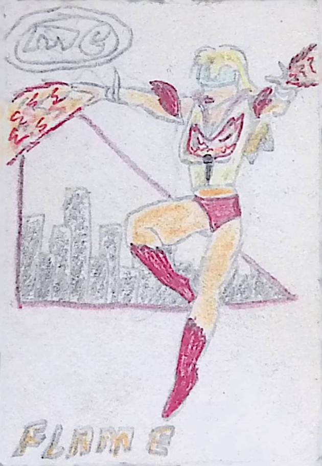 FLAME TRADING CARD / COLORED&nbsp;PENCIL