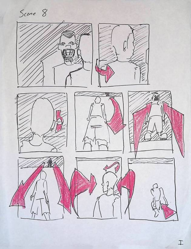 BLACK COATS: STORYBOARD / PEN &&nbsp;CRAYON