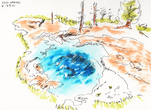 SILEX SPRINGS / YELLOWSTONE, WYOMING / PEN & BRUSH&nbsp;MARKERS
